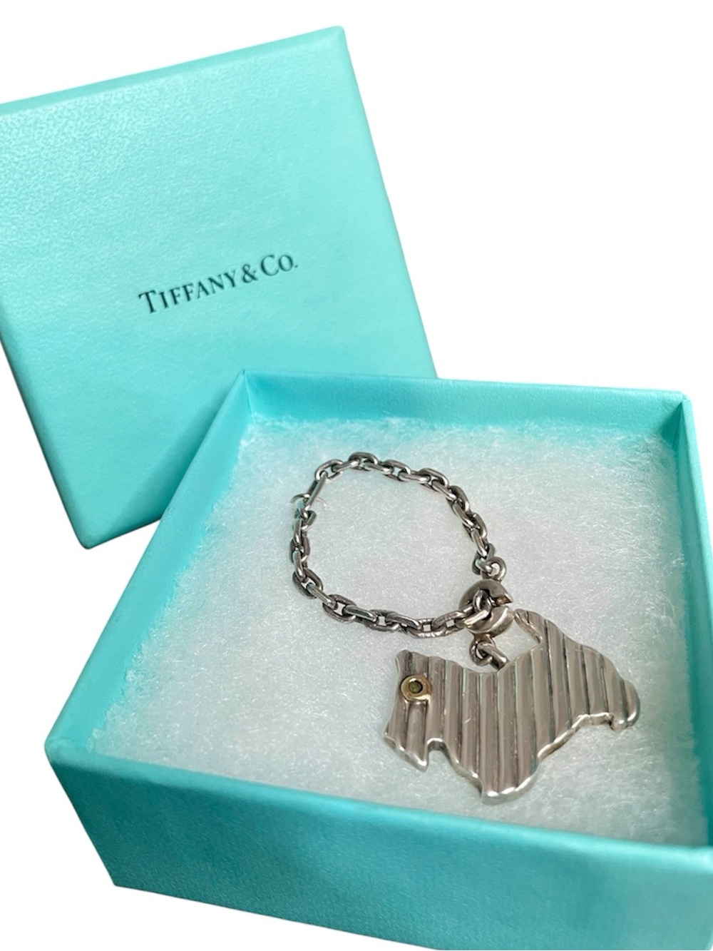 Tiffany & Co 925 Sterling Silver & 18k Gold Vintage Scottie Dog Bagcharm Keyring